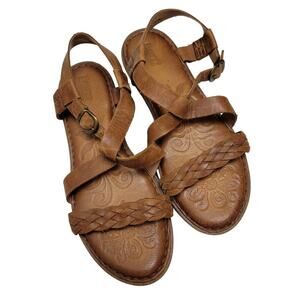 Born Braided Sandals Tan Leather Flats 10/42